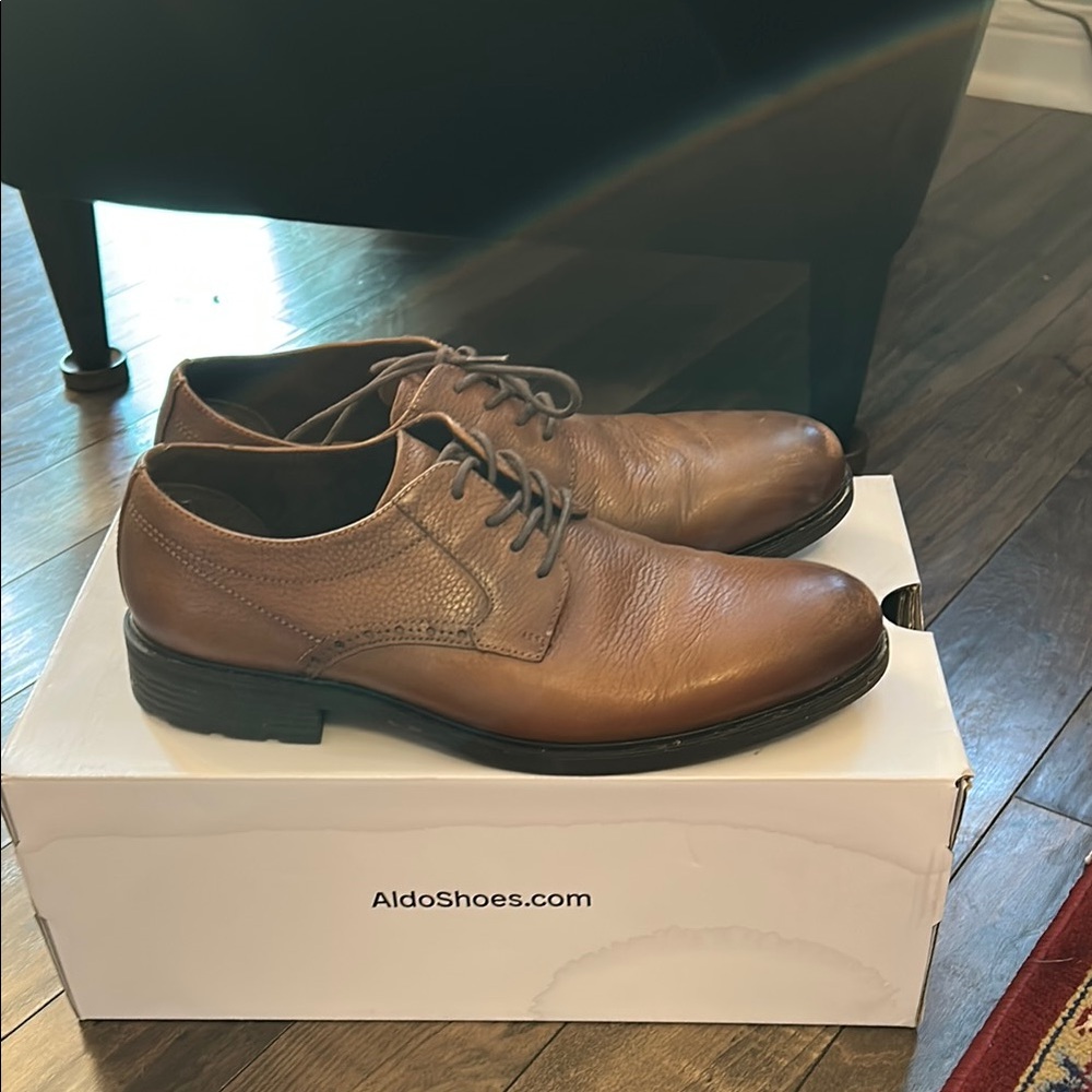 Aldo Brown Leather Oxfords Classic Style